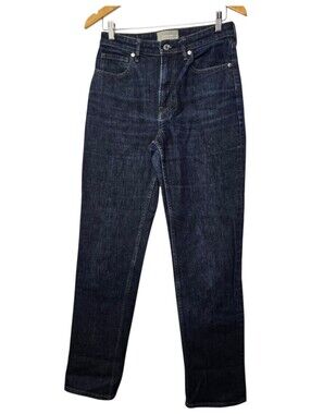 Everlane The High Rise Straight Jeans Dark Wash Blue Women's Size 28 Regular